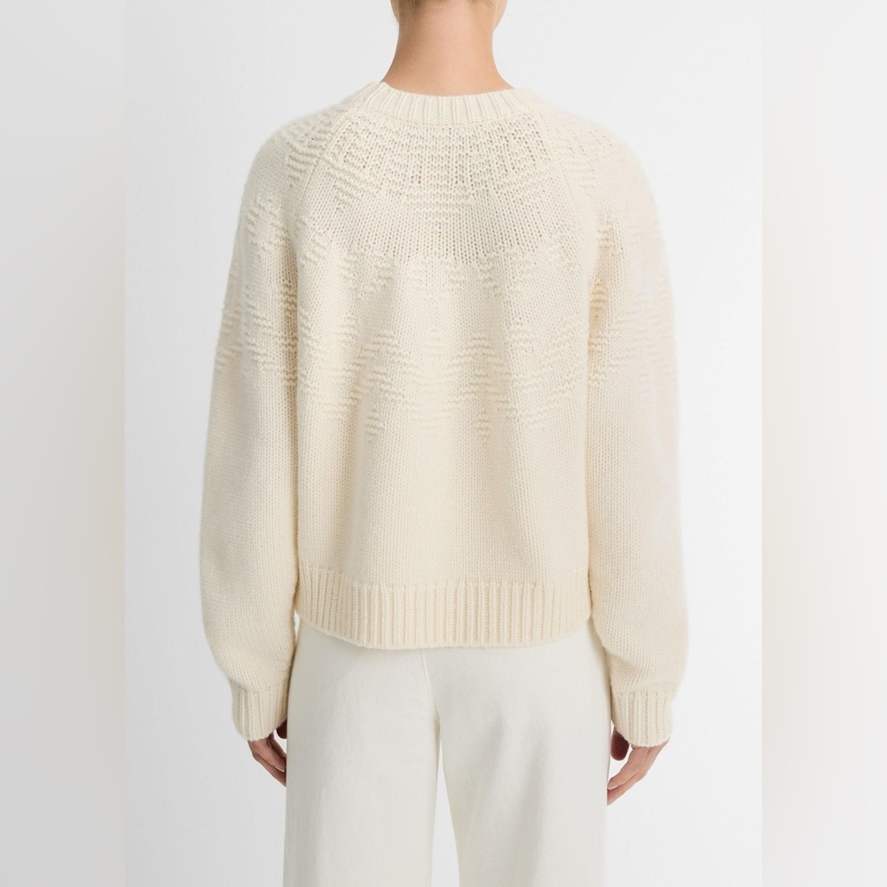 Vince Fair Isle Textured Wool Raglan Sweater - Picture 2 of 8